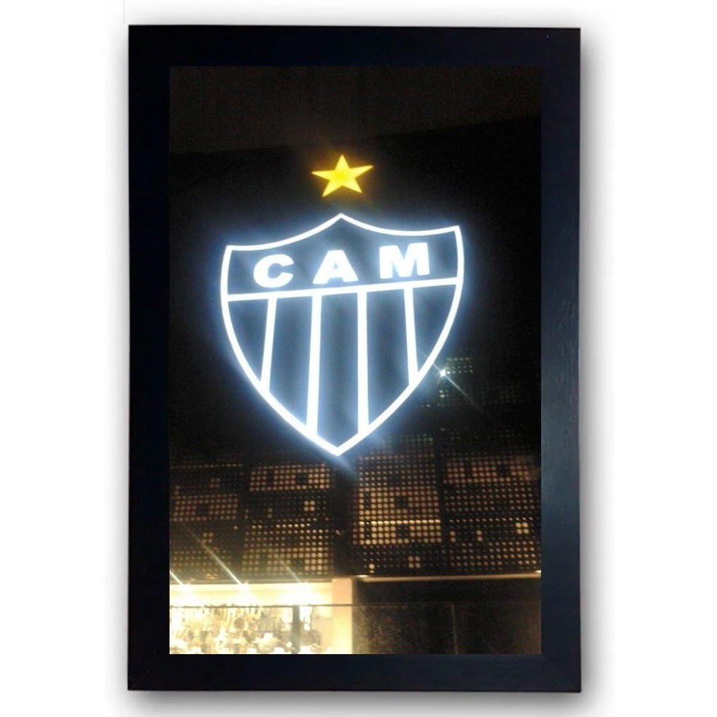 Quadro Atlético Mineiro Moldurado 21x30 Cm A4 21x30 cm