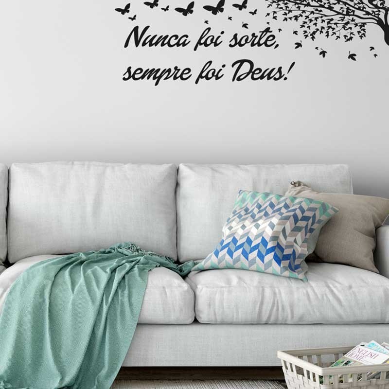 Adesivo Decorativo De Parede Nunca Foi Sorte Sempre Foi Deus em Oferta na Shopee
