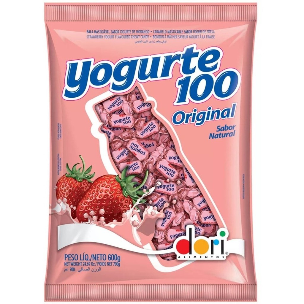 Bala Mastigável Yogurte 100 Original 600g - Dori