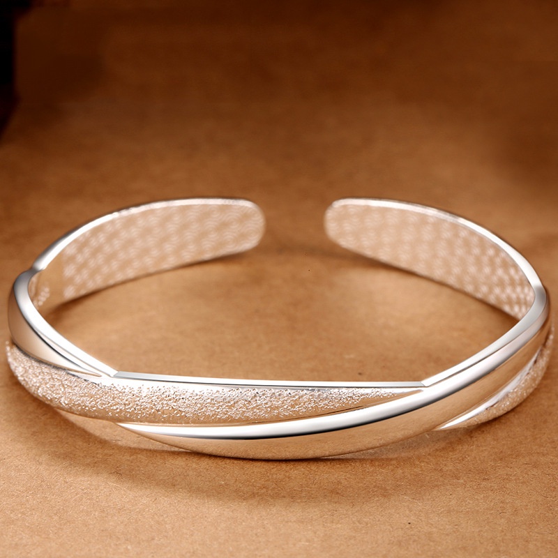 925 silver bracelet with adjustable female opening, all silver em Oferta na Shopee