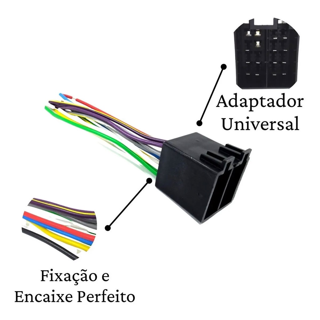 Kit Chicote Conector Macho e Femea 16 Vias Para Rádio Som Automotivo Universal · foto 2