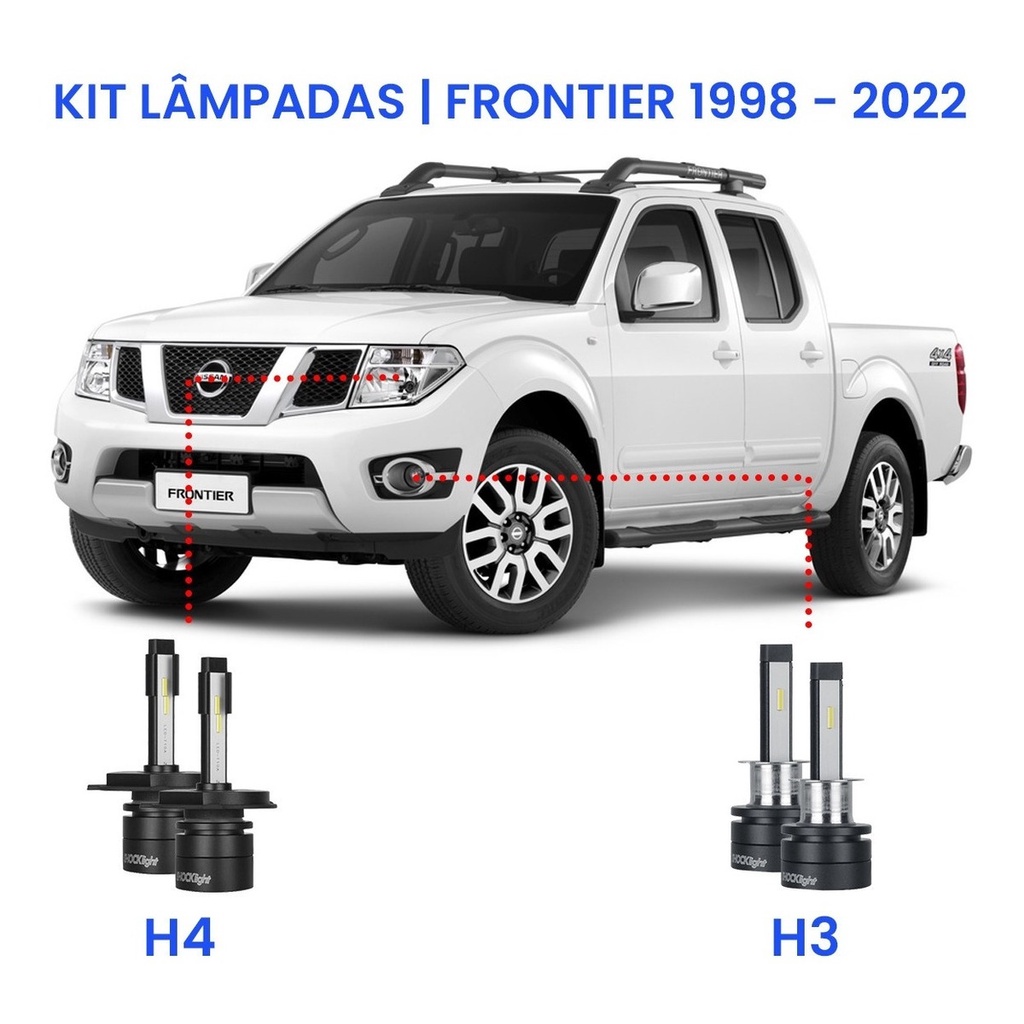 Kit Super Led Frontier 1998/2022 Farol Alto Baixo E Milha