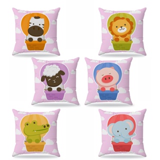 Kit 6 almofadas cheias - Decoração infantil animais baby balão 30x30cm em Oferta na Shopee