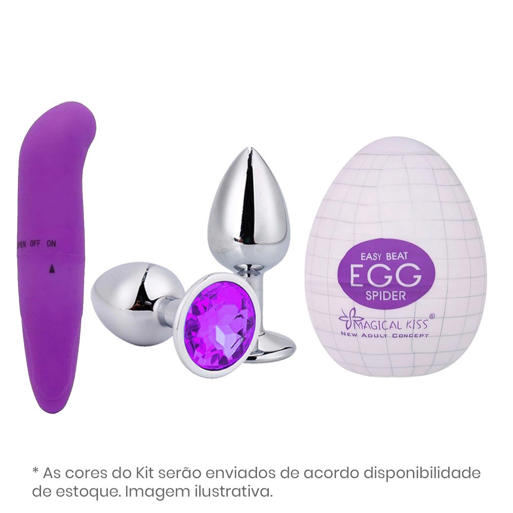 Kit Plug Anal Pequeno Vibrador Feminino Ponto G Egg Masturbador Masculino Gel Lubrificante