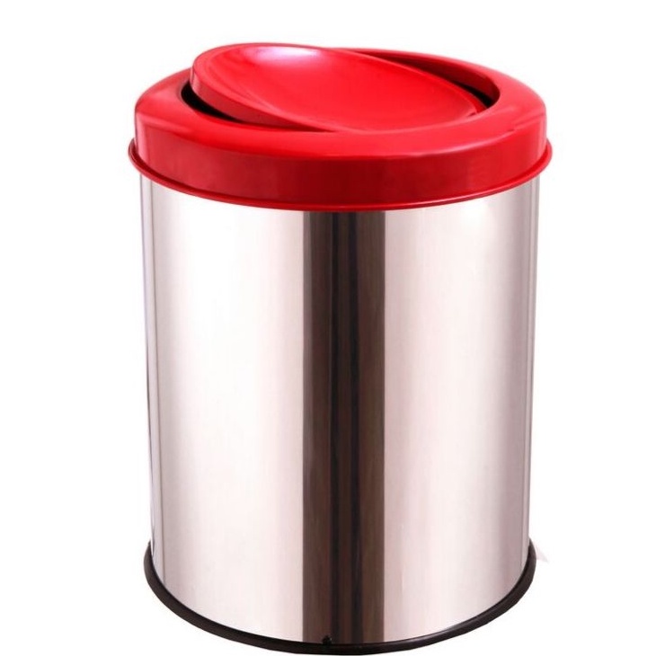 Lixeira Inox Flip Top 15 Litros Lata de Lixo Cesto De Lixo Basculante