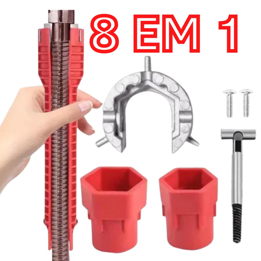 Chave Hidraulica Multifuncional 8 1 Inglesa Boca Grifo Fenda Instalador Hidraulico Ferramenta Profissional Pia Torneira 3 Cabecas em Oferta na Shopee
