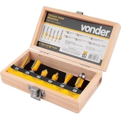 Jogo de Fresas para Madeira 6 e 12mm Vonder com 6 Peças 5314060060