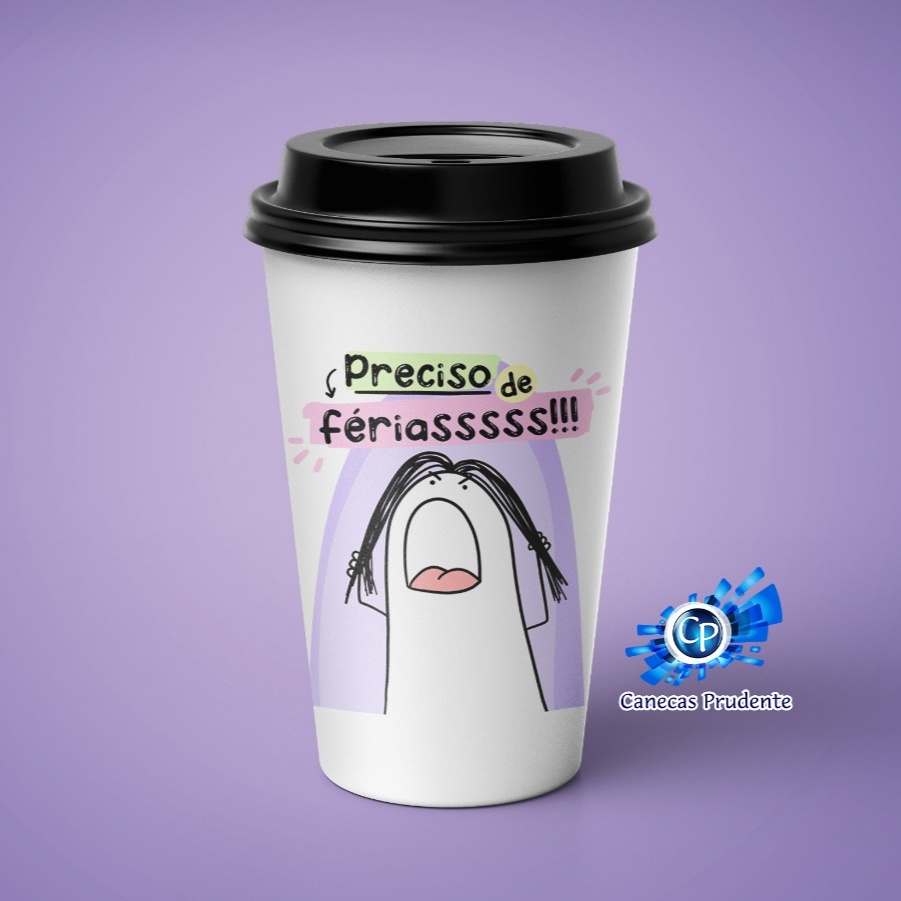 Copo com Tampa Bucks Flork Frases Divertidas (22 opções)