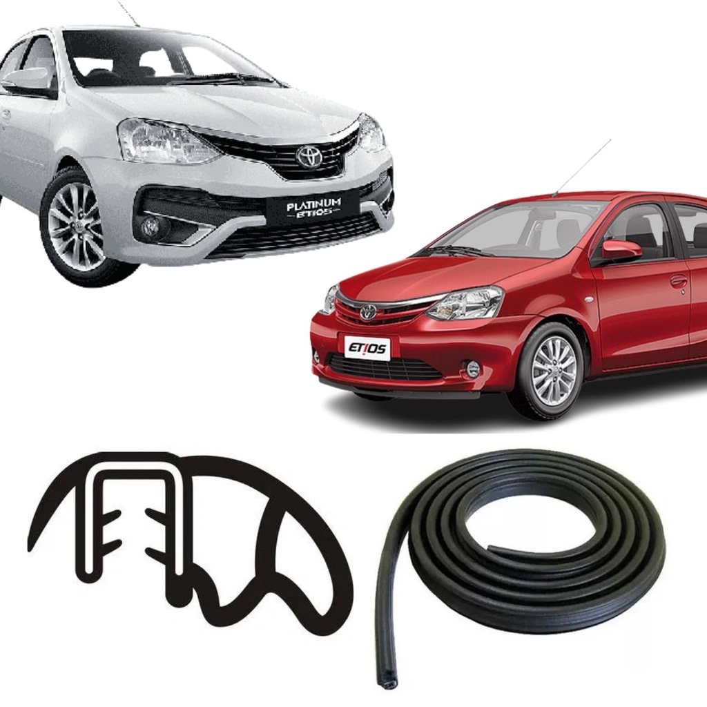 Borracha De Porta Traseira Preta Estriada Toyota Etios em Oferta na Shopee