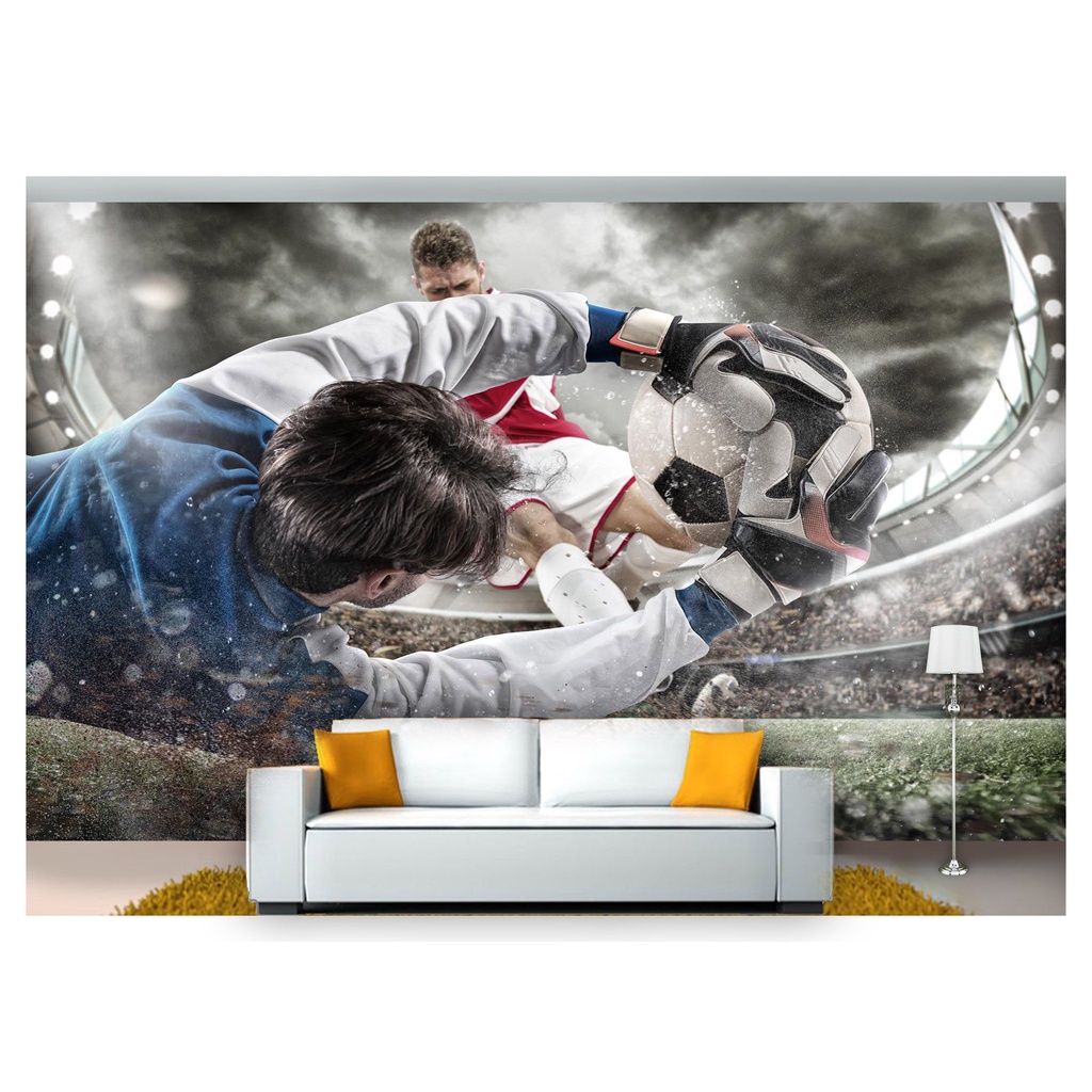 papel de parede Esportes Futebol Bola Campo 3D m² SPT03