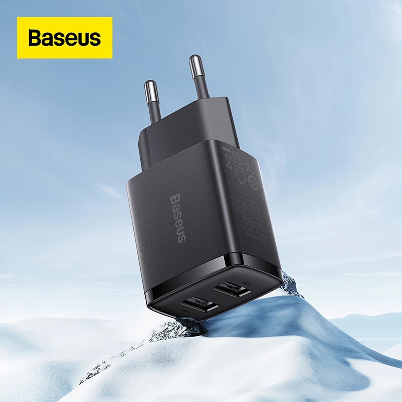 Baseus 10.5W Mini Carregador De Viagem USB Portátil Para iPhone Huawei Xiaomi em Oferta na Shopee