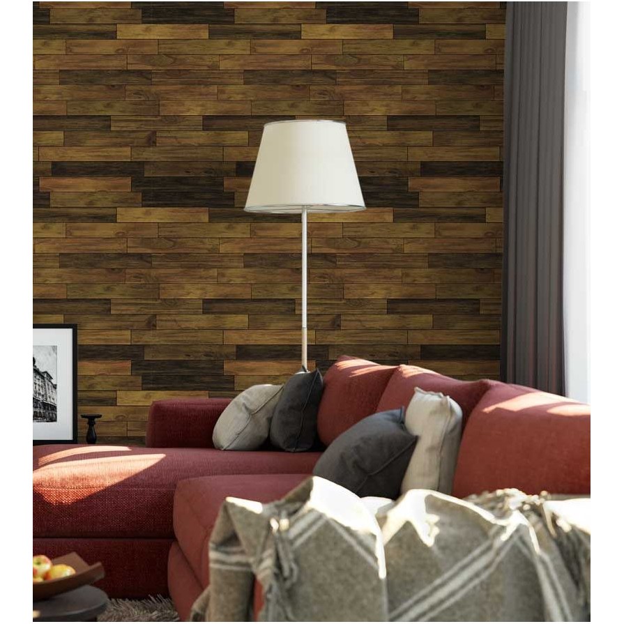 Papel De Parede Adesivo Lavável Madeira Rústica 1 metro em Oferta na Shopee