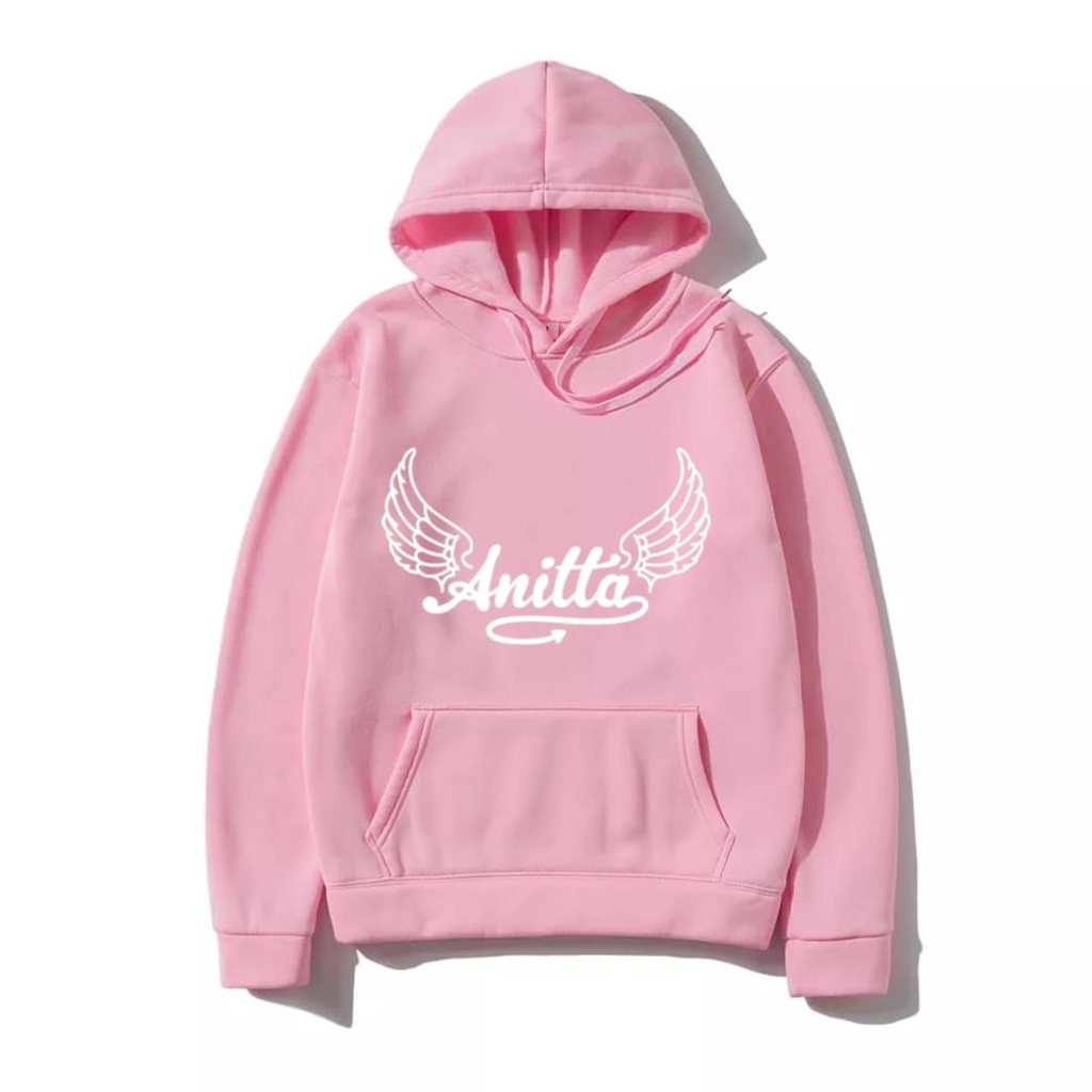 Moletom Canguru Anitta Cantora Artista Brasil Funk Blusa de Frio Capuz e Bolso