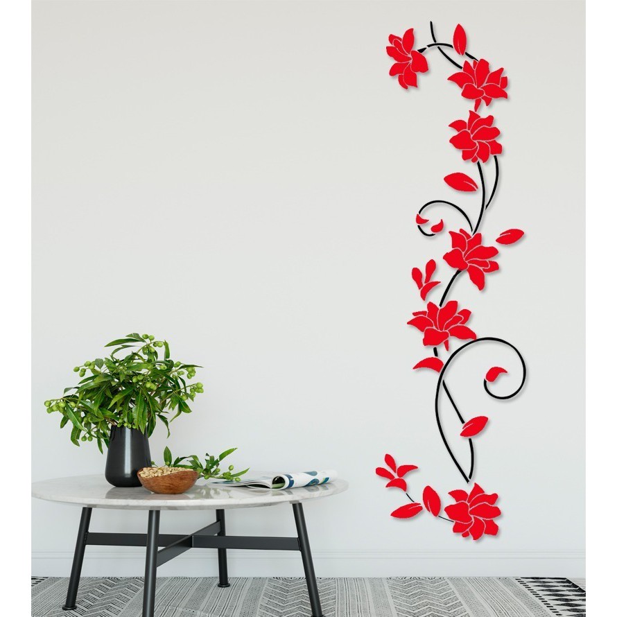 Adesivo Decorativo Arvore Rosa Flor 3d Azul Nacional - Home & Living