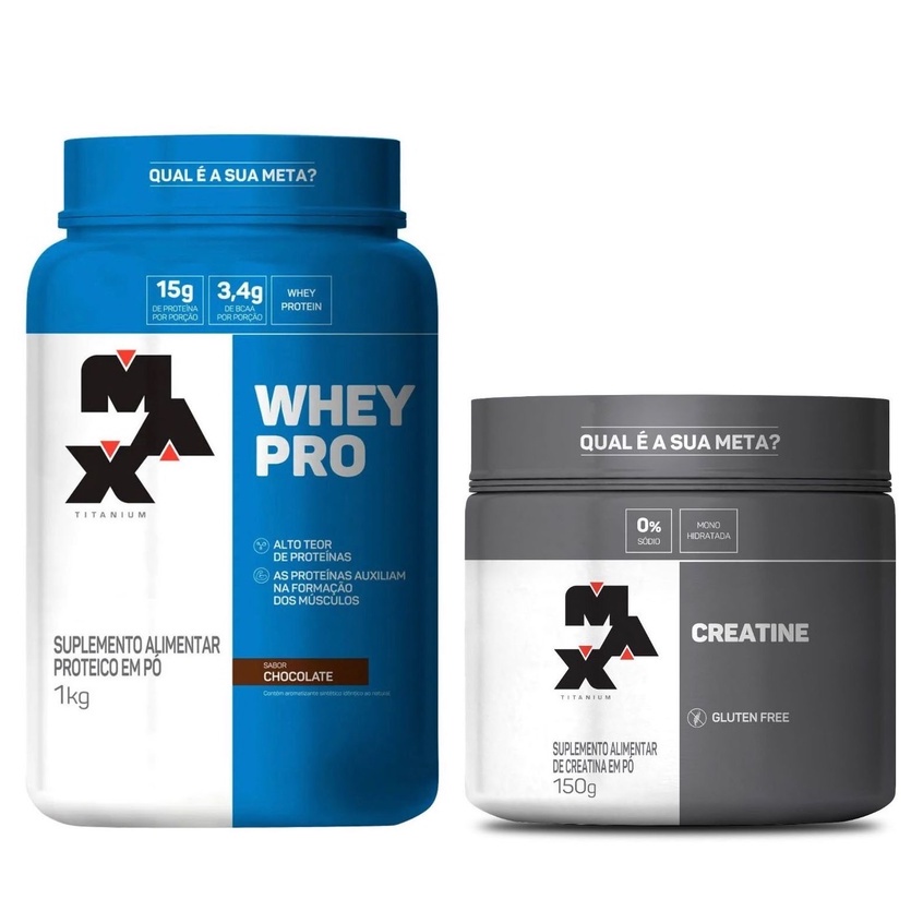 Kit Whey Protein Pro + Creatina 150g - Max Titanium