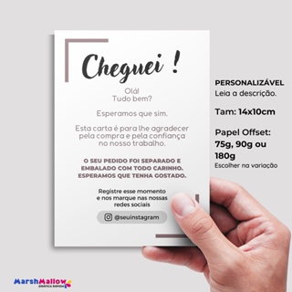50 ou 100 Carta de Agradecimento ao Cliente Personalizada 10x14 Cartão para nicho masculino, loja, Flyer, Panfleto em Oferta na Shopee