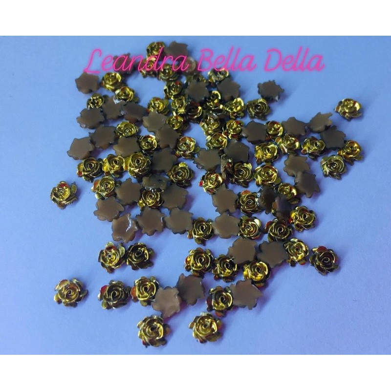 Rosas 3D dourada 5mm ou 3mm