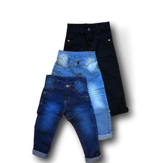 Kit 3 Calça jeans Infantil Masculina Skinny Estilosa