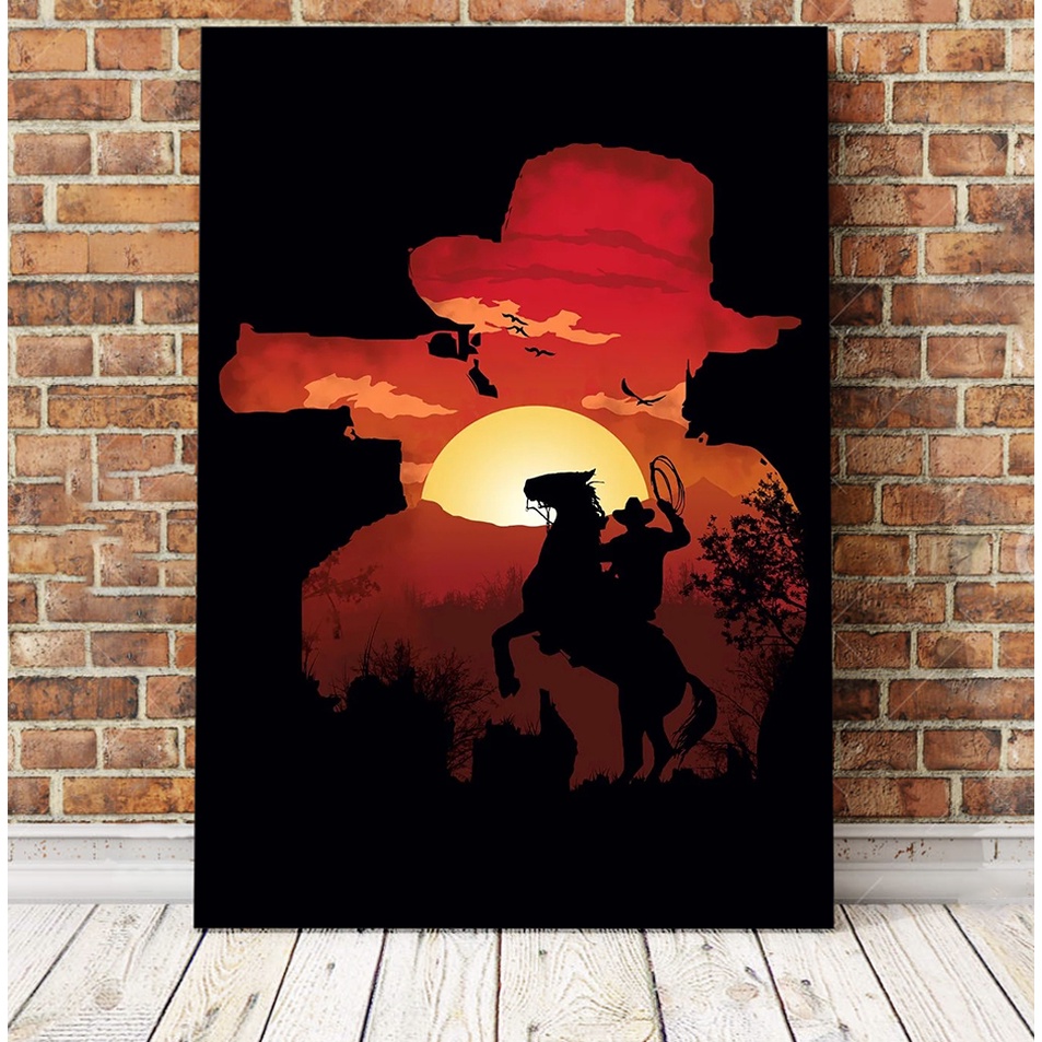 Placa Decorativa Quadro Red Dead Redemption 2 - 20x28,5cm Quadro Decoração Pôster