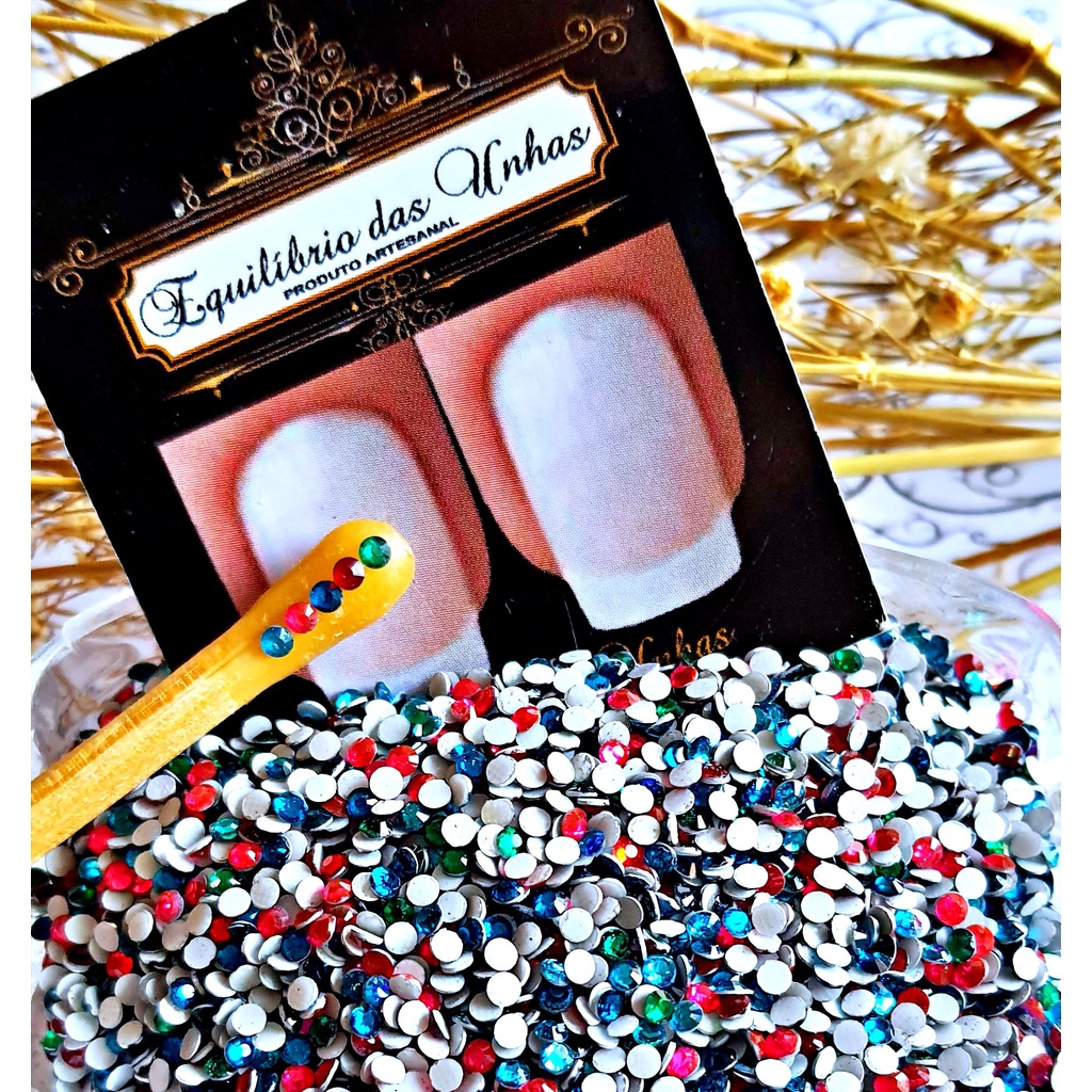Strass Resina Luxo 2mm Mix ss6 (aprox 600un) Pedras para unhas acessórios joias pedrarias coração aplique colagem make