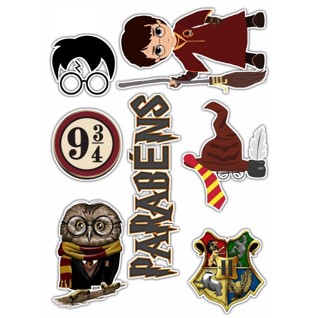 topo de bolo topper decoração harry potter mod 6 shopee brasil