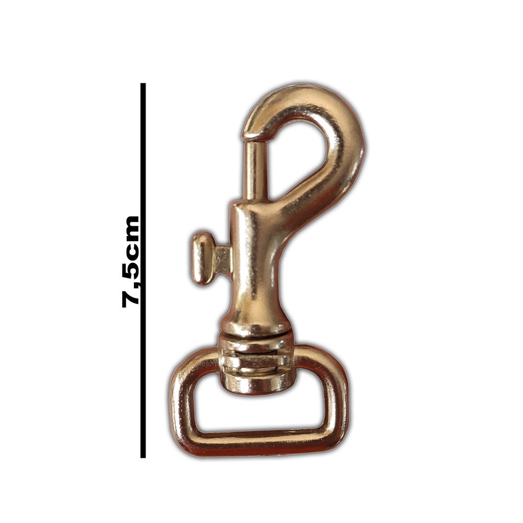 Mosquetão Reforçado 7,5cm  / Deslizante/ Passador Quadrado