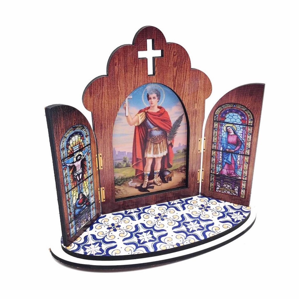 Capela Capelinha Portuguesa Em Mdf Santo Expedito em Oferta na Shopee