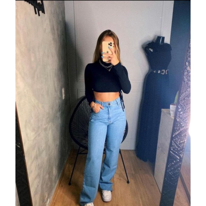 calça Wide leg pantalona feminino wissam jeans