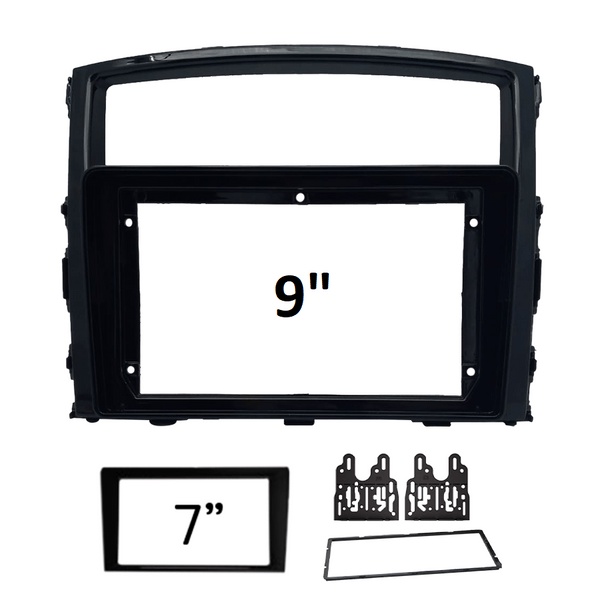 Moldura 9" e 7" Mitsubishi Pajero Full 10/20 - Preta em Oferta na Shopee