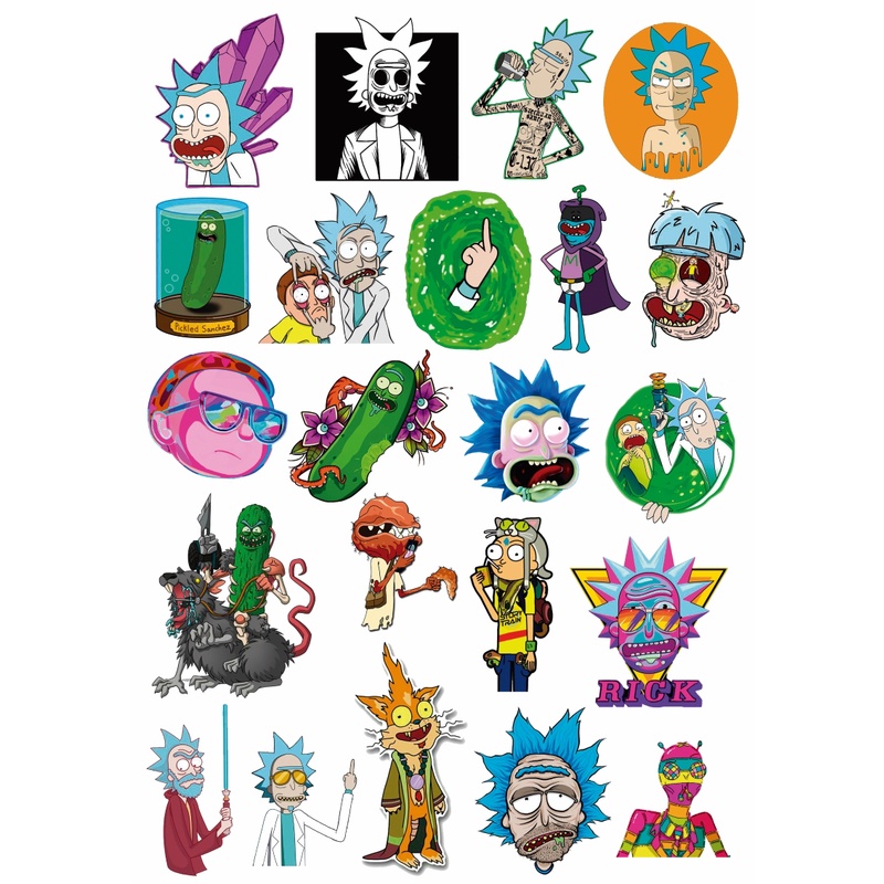 22 Adesivos Rick e Morty - Stickers