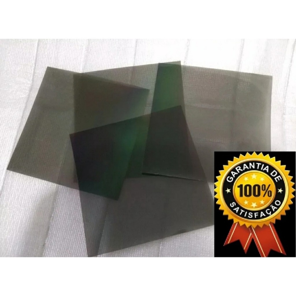 Pelicula polarizada 15cmx15cm para displays lcd 0 graus com cola ...