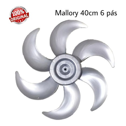 Helice Ventilador Mallory 6 Pás Turbo 40cm Prata Olimpo Ts-40 Delfos