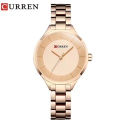 CURREN Top Marca Moda Feminina Relógios Quartzo De Aço Inoxidável À Prova D'água 9015 X