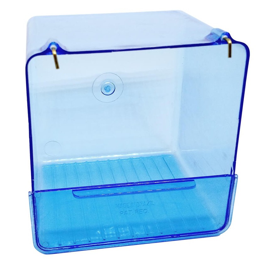 Banheira Externa Para Gaiolas Pássaros 500ml Azul ou Transparente em Oferta na Shopee