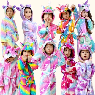 Flanela Roupão Infantil Menina Roupão Infantil Unicórnio Inverno Roupas Bebês Pijamas Caloroso Pijama Infantil Menina