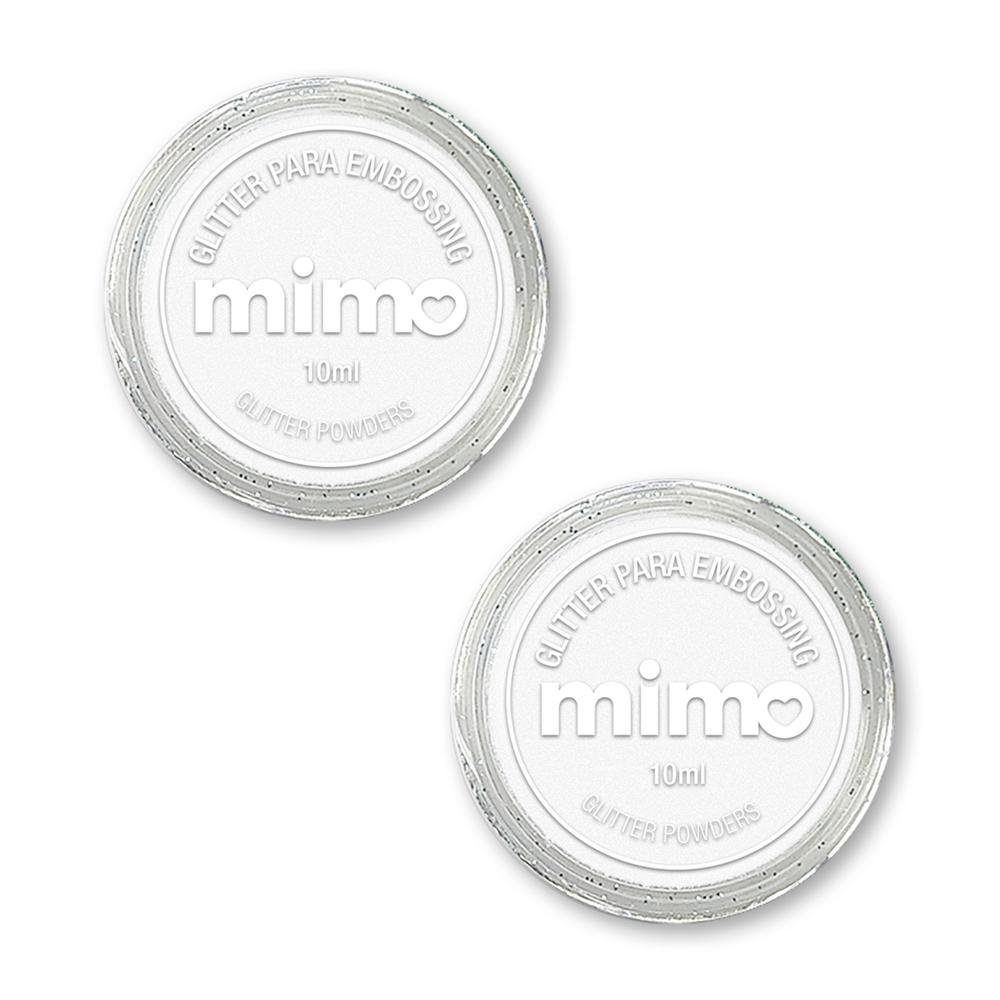 Pó de Embossing Glitterizado Preto e Branco - Mimo - 2 Unids em Oferta na Shopee