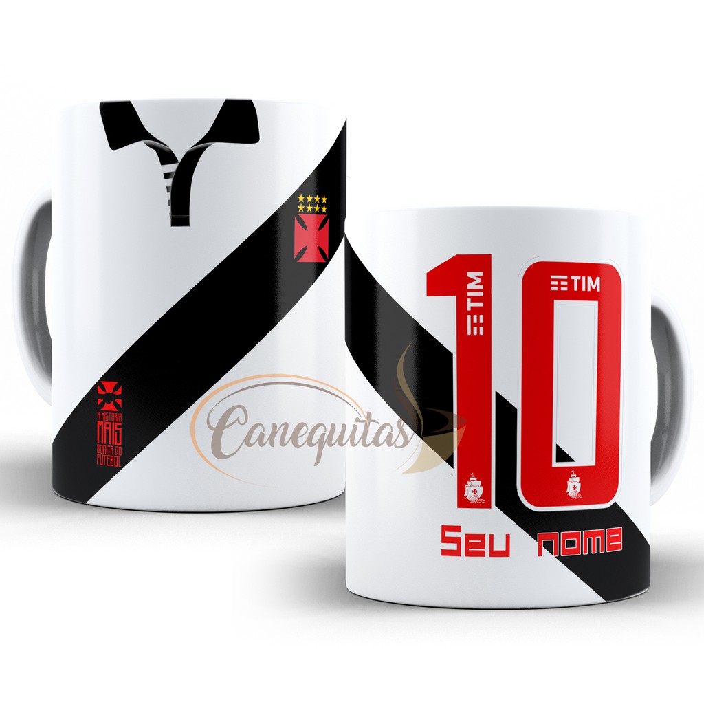 Caneca do vasco personalizada camisa branca cerâmica 325ml xicara vasco