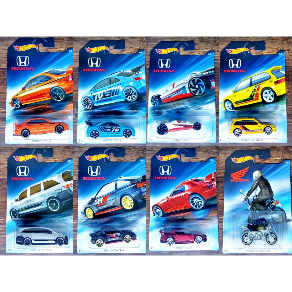 Hot Wheels Diecast Rodas Quentes HONDA Série Civic EF Odyssey S2000 CRX Macaco Z50 Racer Si Azul