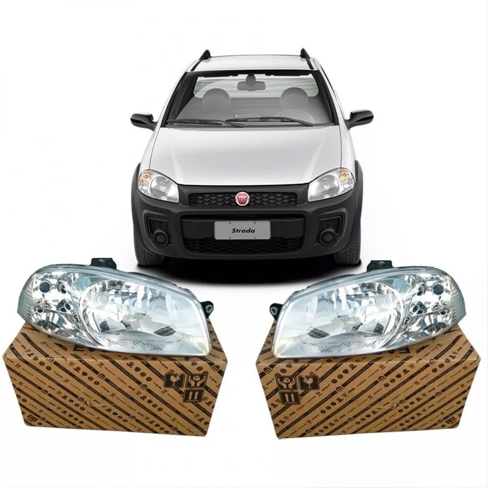 Kit Par Farol Strada Working Original Fiat 2012 Novo Nf - 7089635 ...