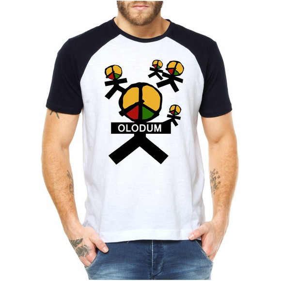 Camiseta Raglan Masculina Olodum samba Camisa slim algodão escola music dança