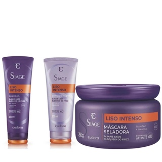 Kit Siàge Shampoo + Condicionador + Máscara Siage Liso Intenso 4d - Eudora