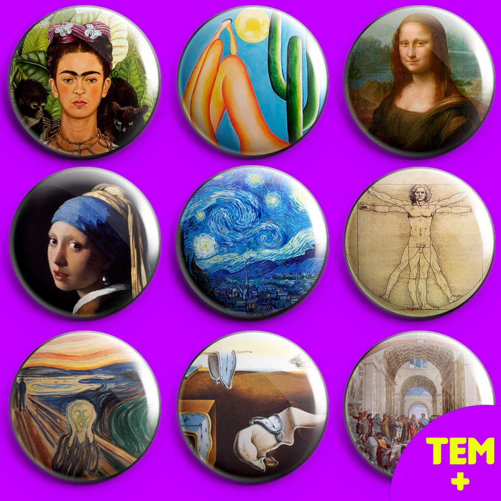 botton-obras-de-arte-mona-lisa-van-gogh-noite-estrelada-escorrega-o-pre-o