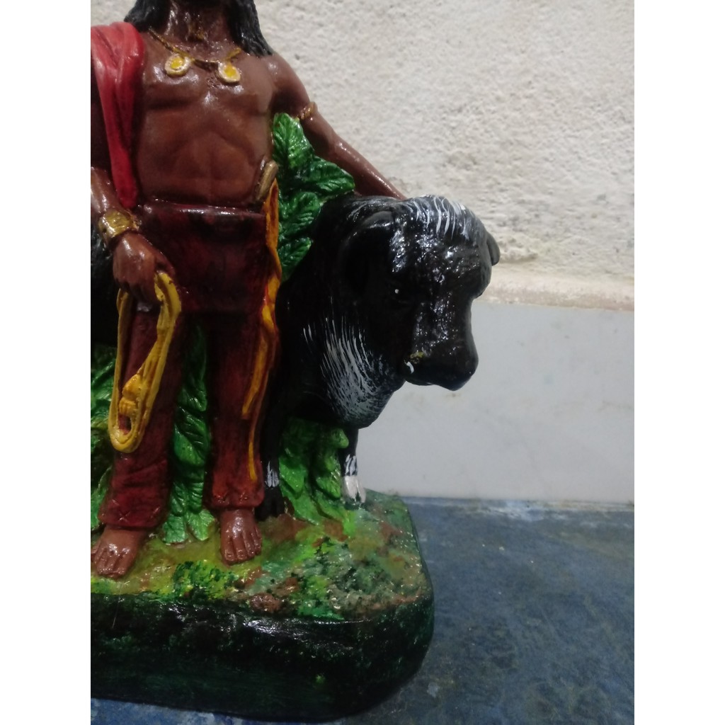 Escultura em gesso Imagem Boiadeiro 27 cm — imagem 2 de 2
