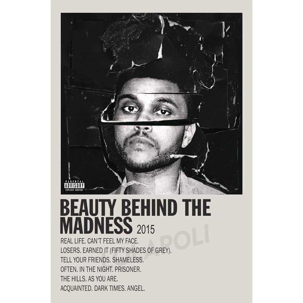 Pôster Da Capa Do Álbum Beauty Atrás Loucura-The Weeknd