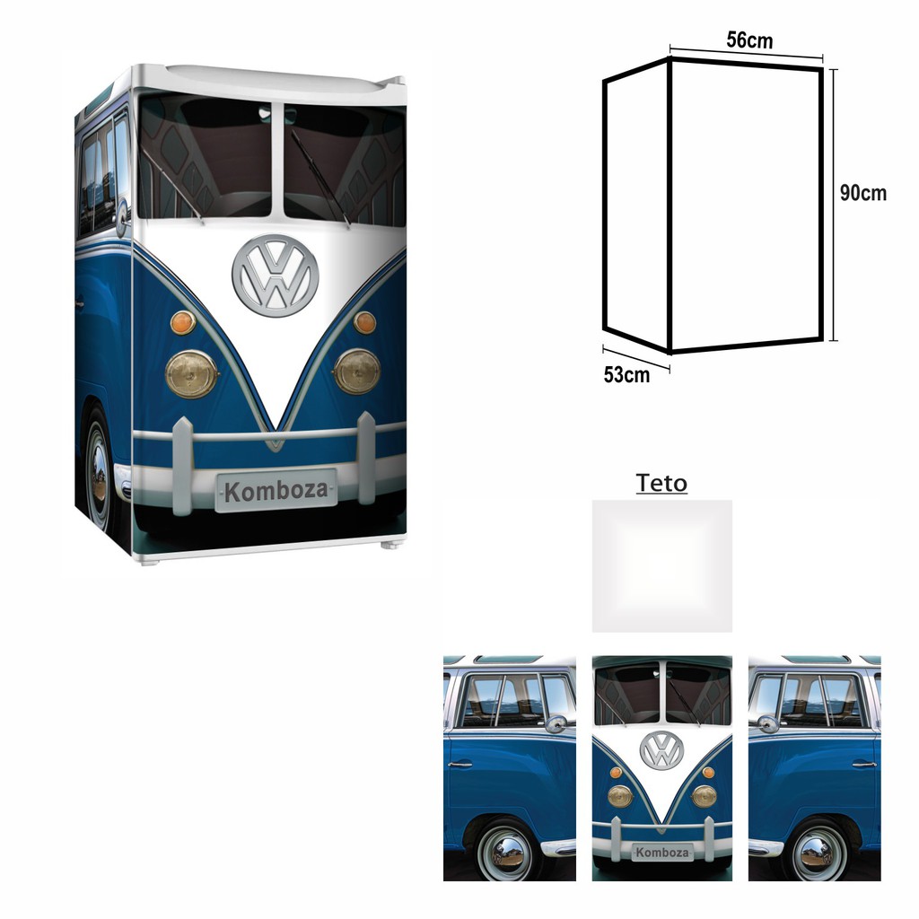 Adesivo Envelopamento De Frigobar kombi KB145 AZUL Md90