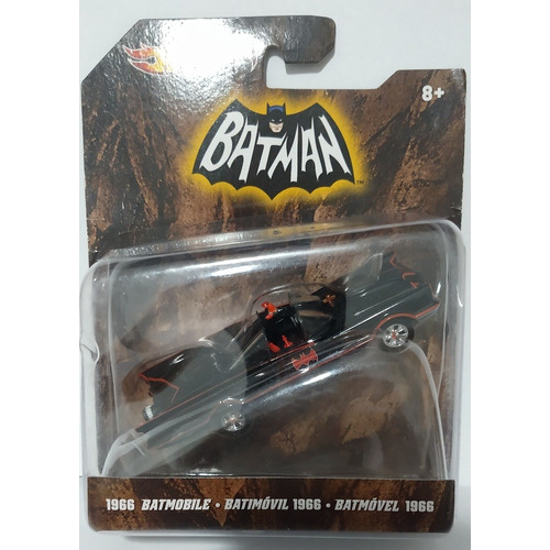 Hot Wheels Batman Batmóvel Seriado 1966 1:50 Blister com pequeno amassado e cartela com pequenos danos