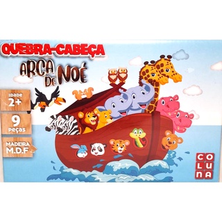 Quebra-Cabeça Baby Arca de Noé em Madeira - 9 PEÇAS MDF