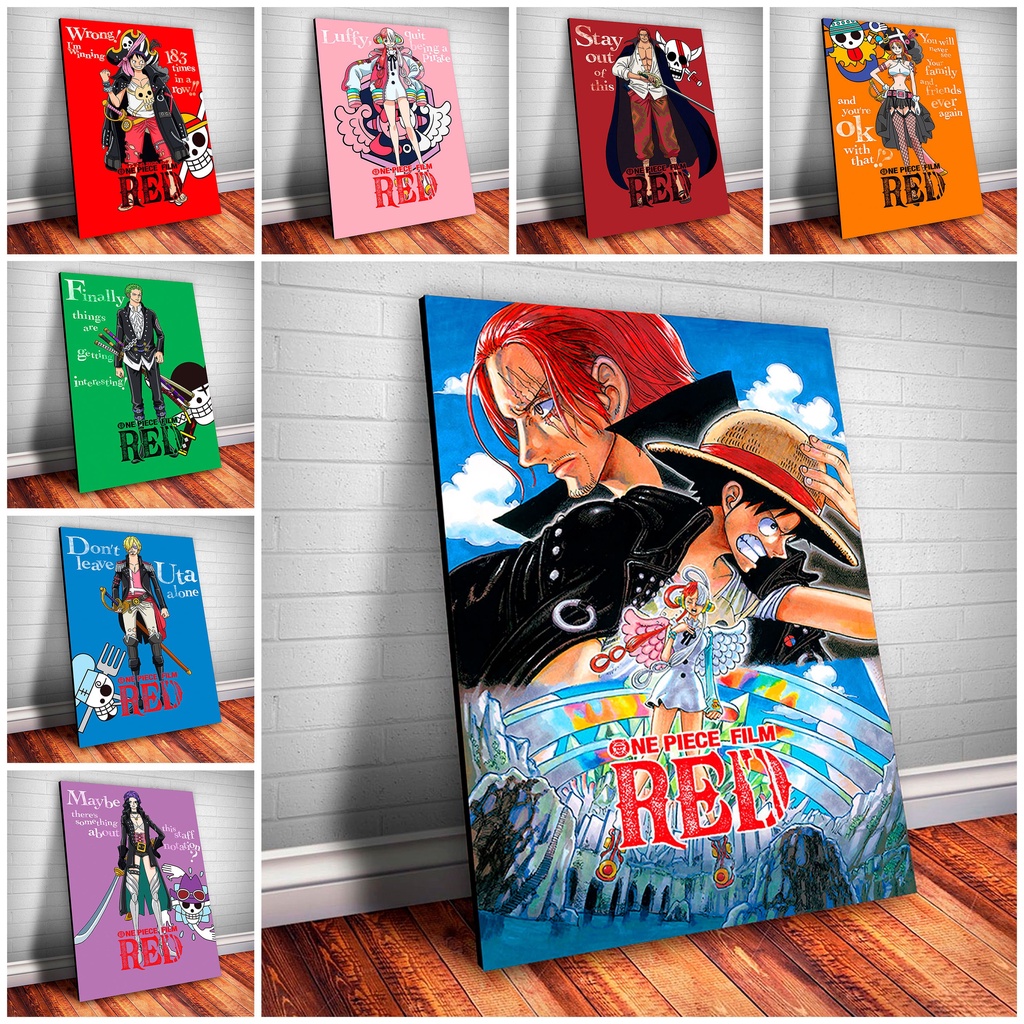 Quadros One Piece Filme Red Mugiwaras Luffy Zoro Sanji Placa Decorativa ...