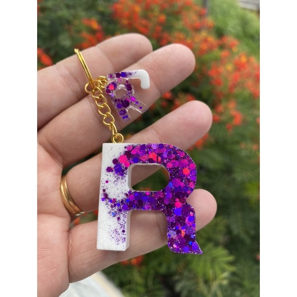 Chaveiros Letras Em Resina Personalizados Shopee Brasil