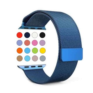 Pulseira Aço Metal Milanese 38mm 40mm 42mm 44mm Para Apple watch Smartwatch Iwo 12 13 w56 x7 x8 t500